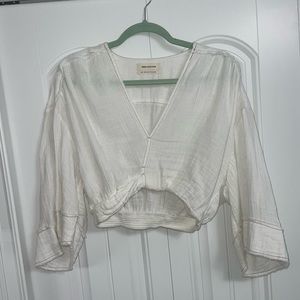 White Urban Outfitters Soft Linen Top